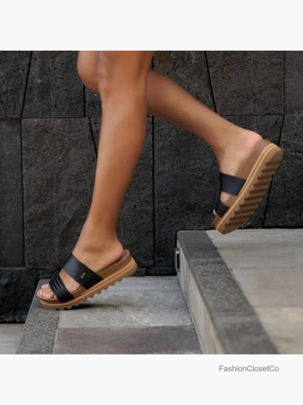 Reef Cushion Vista Hi Platform Sandal, Arch Support, Slip On - Picture 2 of 7